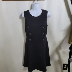 Tommy Hilfiger Black Sleeveless Dress with Black/Gold Buttons Size 10